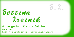 bettina kreinik business card